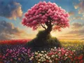 Diamantmalerei Landschaft bunter Baum 30x40cm bis 45x60cm – Farbe 120 Colors-BQ BY-4