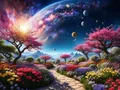 Diamantmalerei Landschaft bunter Baum 30x40cm bis 45x60cm – Farbe 120 Colors-BQ BY-5