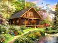 Diamantmalerei Landschaft Haus 30x40cm – Farbe ASFX6027