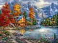 Diamantmalerei Landschaft Haus 30x40cm – Farbe ASFX6033