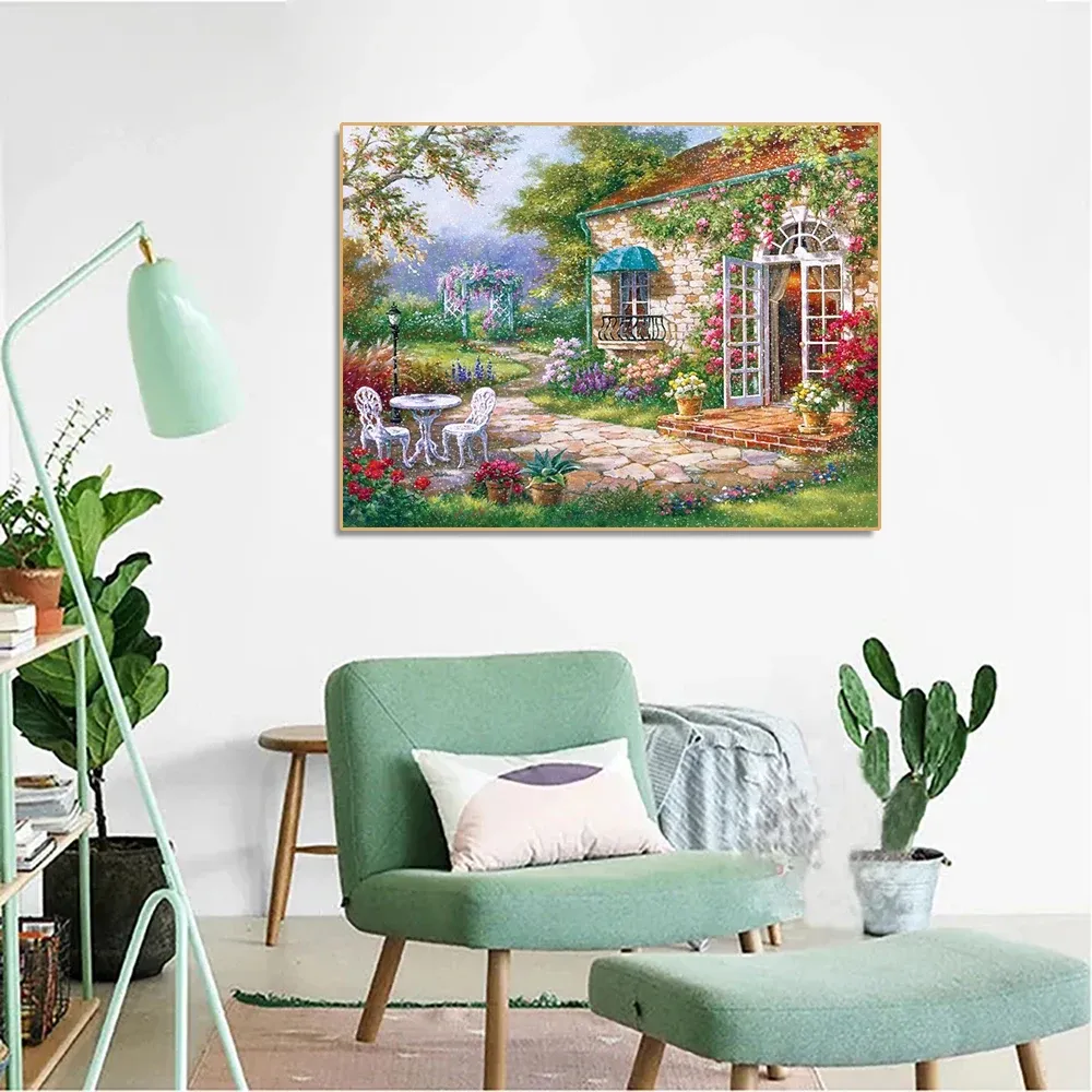 Diamantmalerei Landschaft Haus 30x40cm