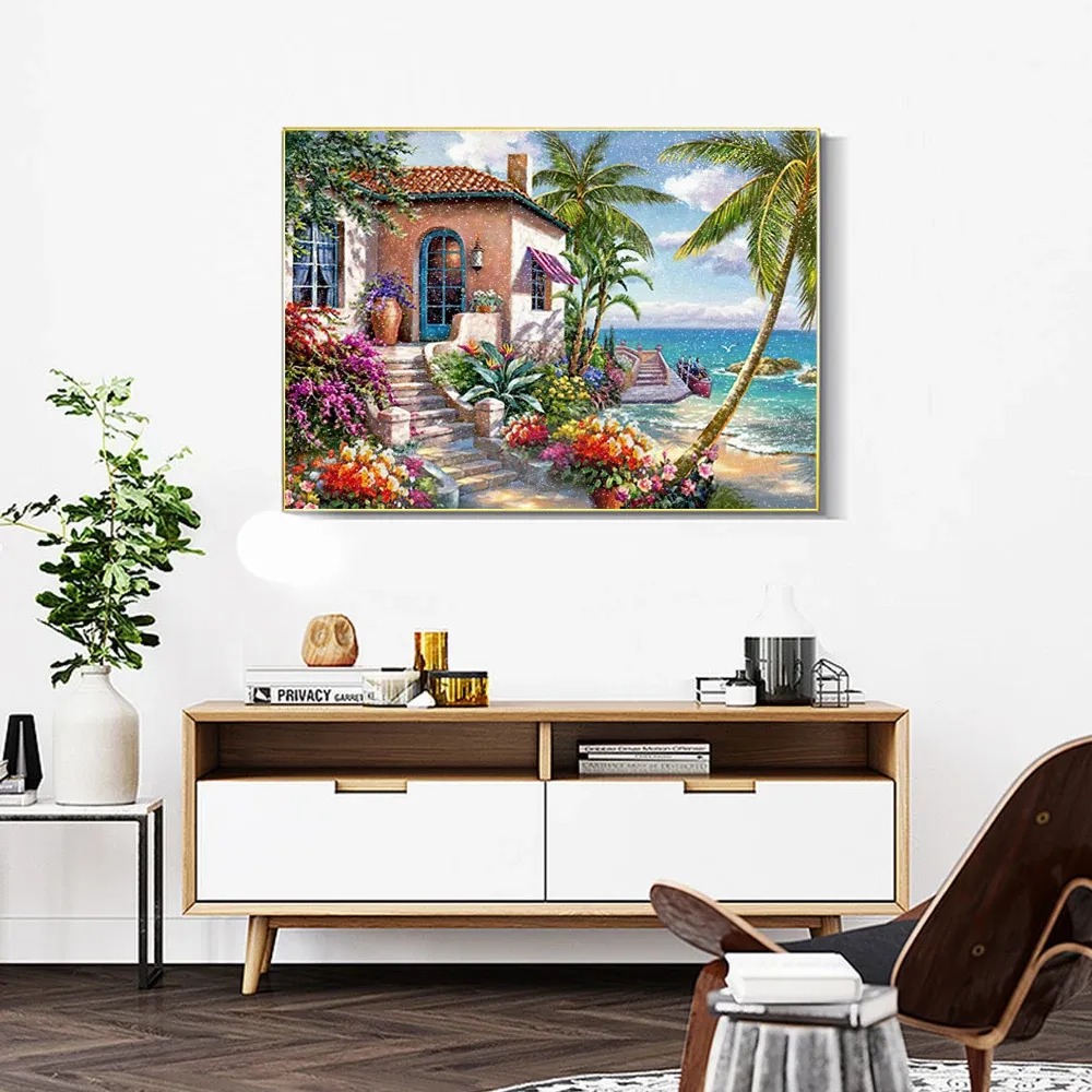 Diamantmalerei Landschaft Haus 30x40cm