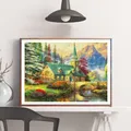 Diamantmalerei Landschaft Haus Wald 30 bis 40 cm – 2