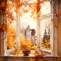 Diamantmalerei Landschaft Herbst 20x20 bis 50x50 cm – Farbe 4837