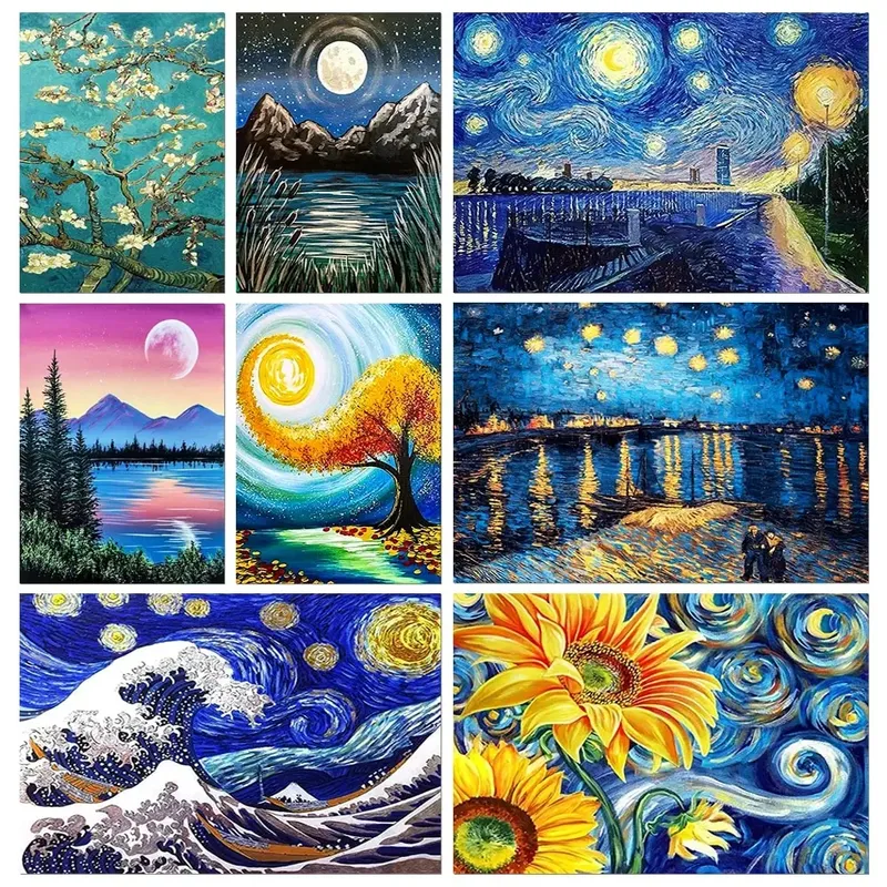 Diamantmalerei Landschaft Sternenhimmel 30 x 40 cm