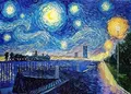 Diamantmalerei Landschaft Sternenhimmel 30 x 40 cm – Farbe Gelb (XP-4017)