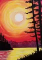 Diamantmalerei Landschaft Sternenhimmel 30 x 40 cm – Farbe Grün (XP-4021)
