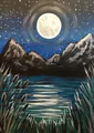 Diamantmalerei Landschaft Sternenhimmel 30 x 40 cm – Farbe Hellgrau (XP-4020)