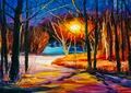 Diamantmalerei Landschaft Sternenhimmel 30 x 40 cm – Farbe Lila (XP-4019)