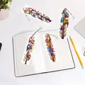 Diamantmalerei Lesezeichen Blumen Schmetterling Muster mit Kristall Anhänger – 2