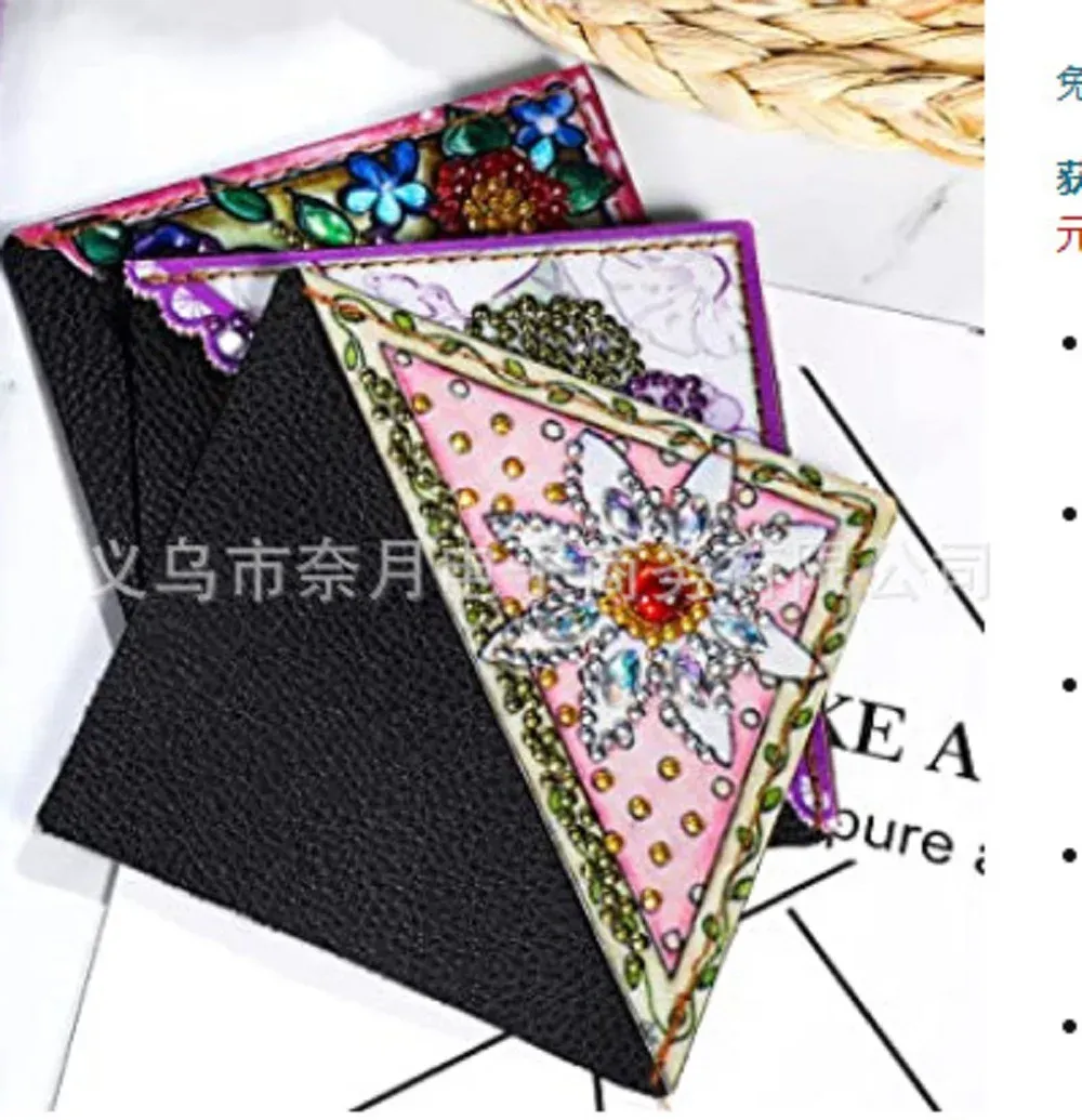 Diamantmalerei Lesezeichen Eckenschutz Mandala Blume 5D