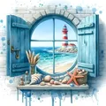 Diamantmalerei Leuchtturm Meerblick 20x20 bis 40x40 cm – 1