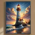 Diamantmalerei Leuchtturm Set für Erwachsene Heimdekoration rahmenlos – 4