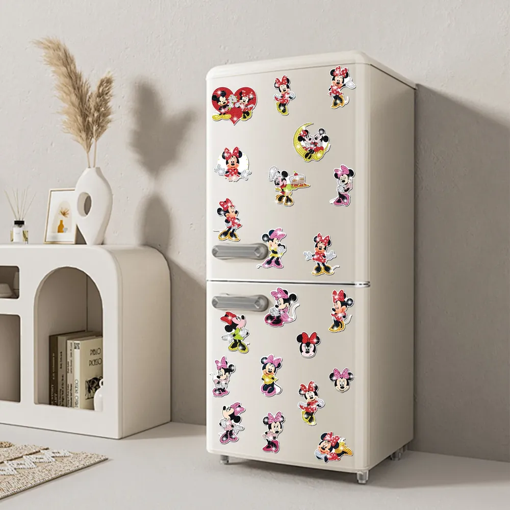 Diamantmalerei Magnet Aufkleber Maus und Ente für Kühlschrank