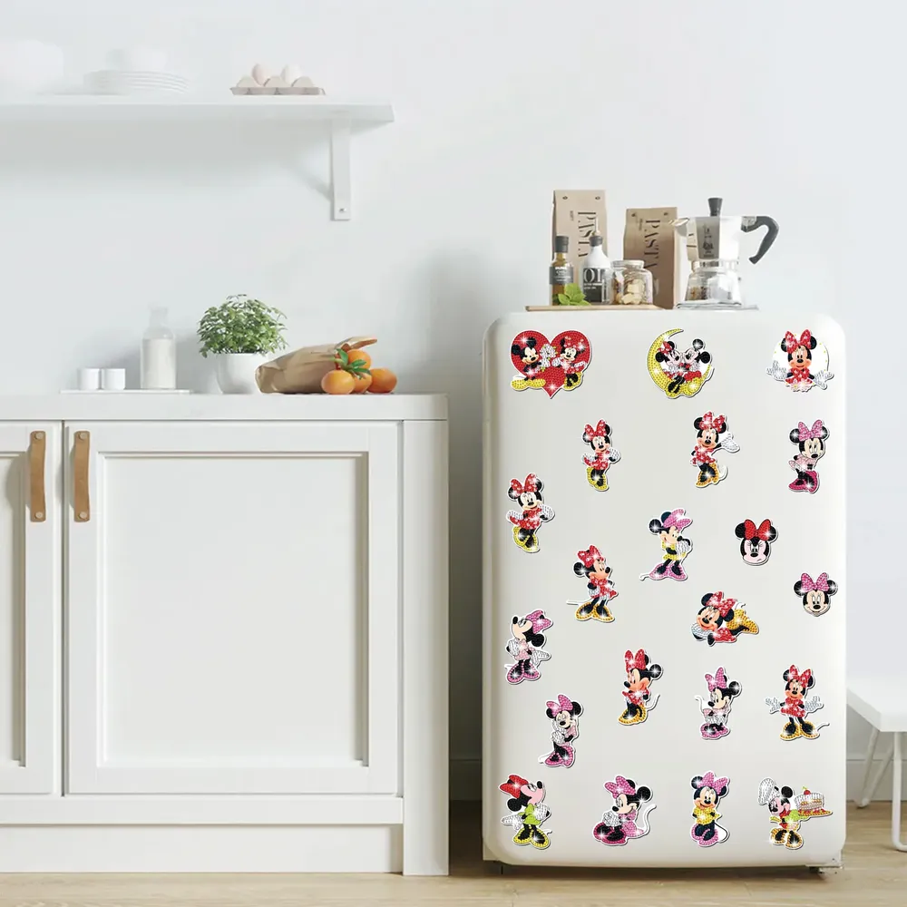 Diamantmalerei Magnet Aufkleber Maus und Ente für Kühlschrank