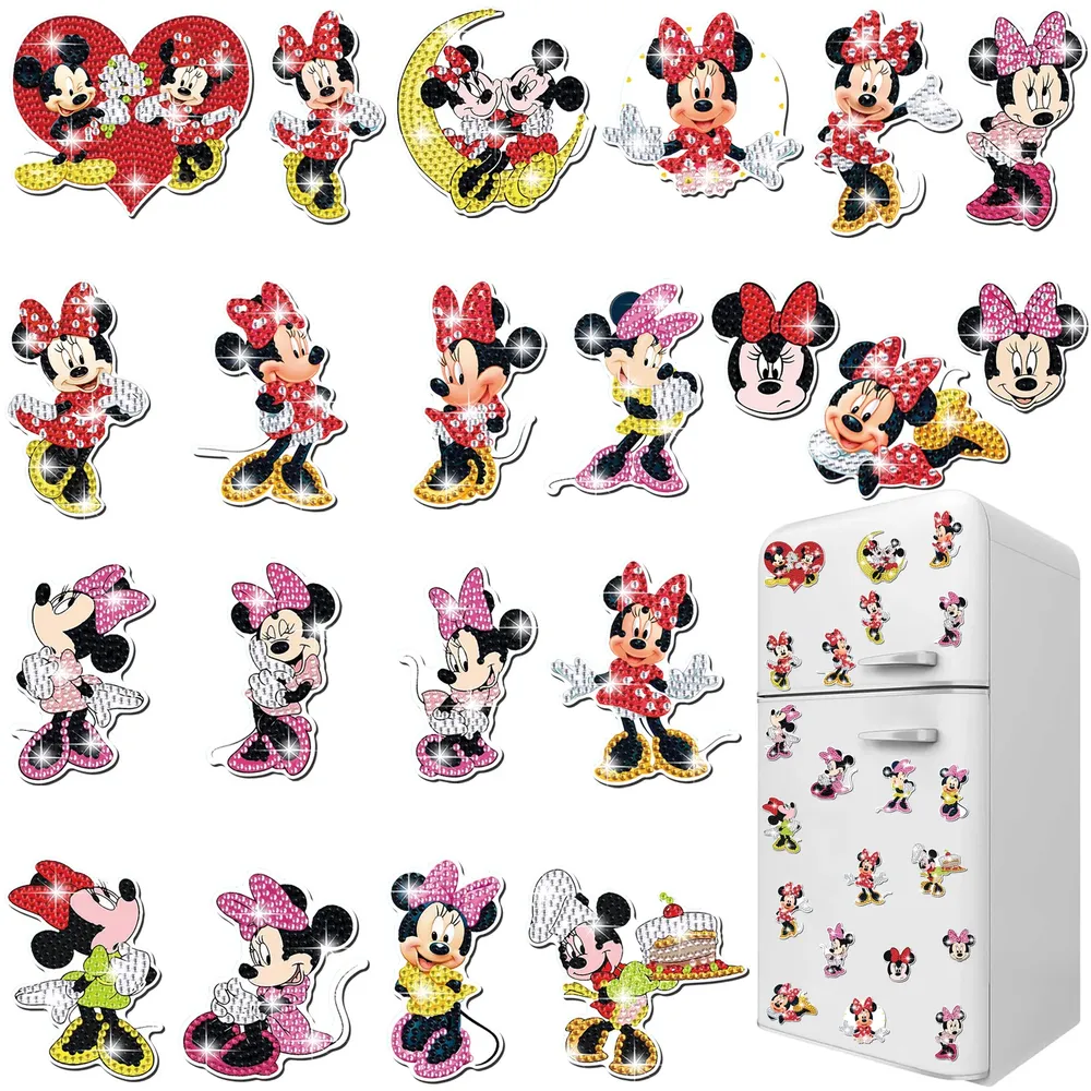 Diamantmalerei Magnet Aufkleber Maus und Ente für Kühlschrank