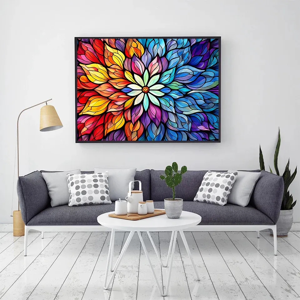 Diamantmalerei Mandala Blume 5d Kreuz Stich 20x30cm bis 50x70cm