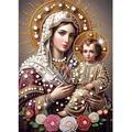 Diamantmalerei Maria 30 bis 70 cm – Farbe Lila (B5)