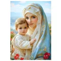 Diamantmalerei Maria Jesuskind 20 bis 70 cm – Farbe Rot (A3)
