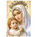 Diamantmalerei Maria Jesuskind 20 bis 70 cm – Farbe WEISS (A1)