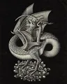 Diamantmalerei Maurits Cornelis Escher Abstrakt 20x25cm bis 50x70cm – Farbe Rosa (18)