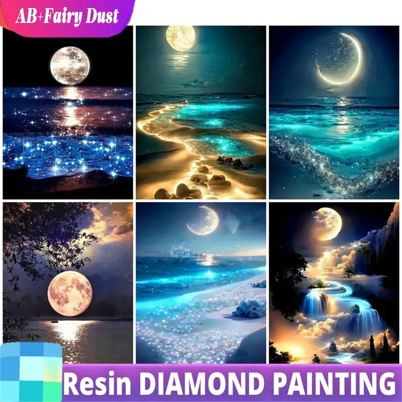 Diamantmalerei Meer Fantasie 30 bis 60 cm Harz AB