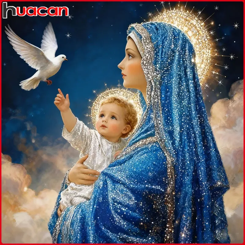 Diamantmalerei Mutter Kinder 20 bis 50 cm