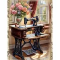 Diamantmalerei Nähmaschine Blumen 20x30 bis 50x70 cm – 1