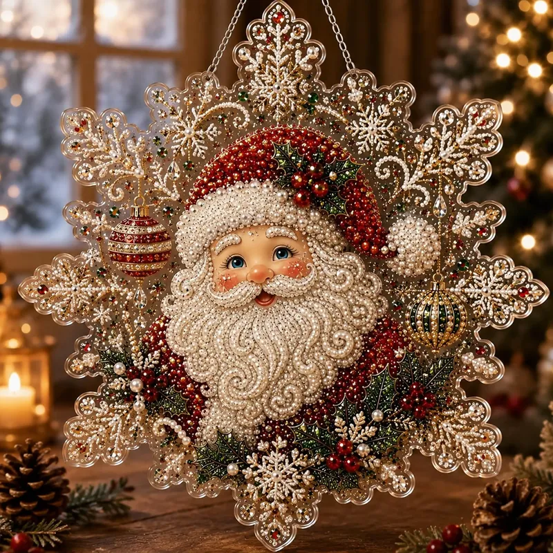 Diamantmalerei Nikolaus Anhänger Weihnachtsdeko Bastelset für Erwachsene
