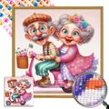 Diamantmalerei Oma Opa Porträt 30 bis 40 cm AB – Farbe WF464