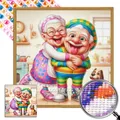 Diamantmalerei Oma Opa Porträt 30 bis 40 cm AB – Farbe WF466