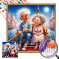 Diamantmalerei Oma Opa Porträt 30 bis 40 cm AB – Farbe WF469