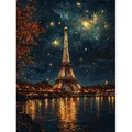 Diamantmalerei Paris Nachtszene 20 bis 60 cm rund – 1