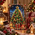 Diamantmalerei Perlen 20 x 30 cm Weihnachtsdekoration – Farbe Burgunderrot (4)