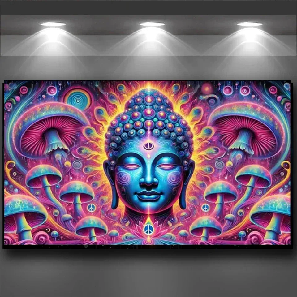 Diamantmalerei Pilz Buddha 20 bis 60 cm rund oder eckig