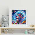 Diamantmalerei Porträt Elfe Mädchen Mond 20x20cm bis 50x50cm – 3