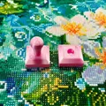 Diamantmalerei Prägewalze mit abnehmbarer Bürste – Farbe Pink