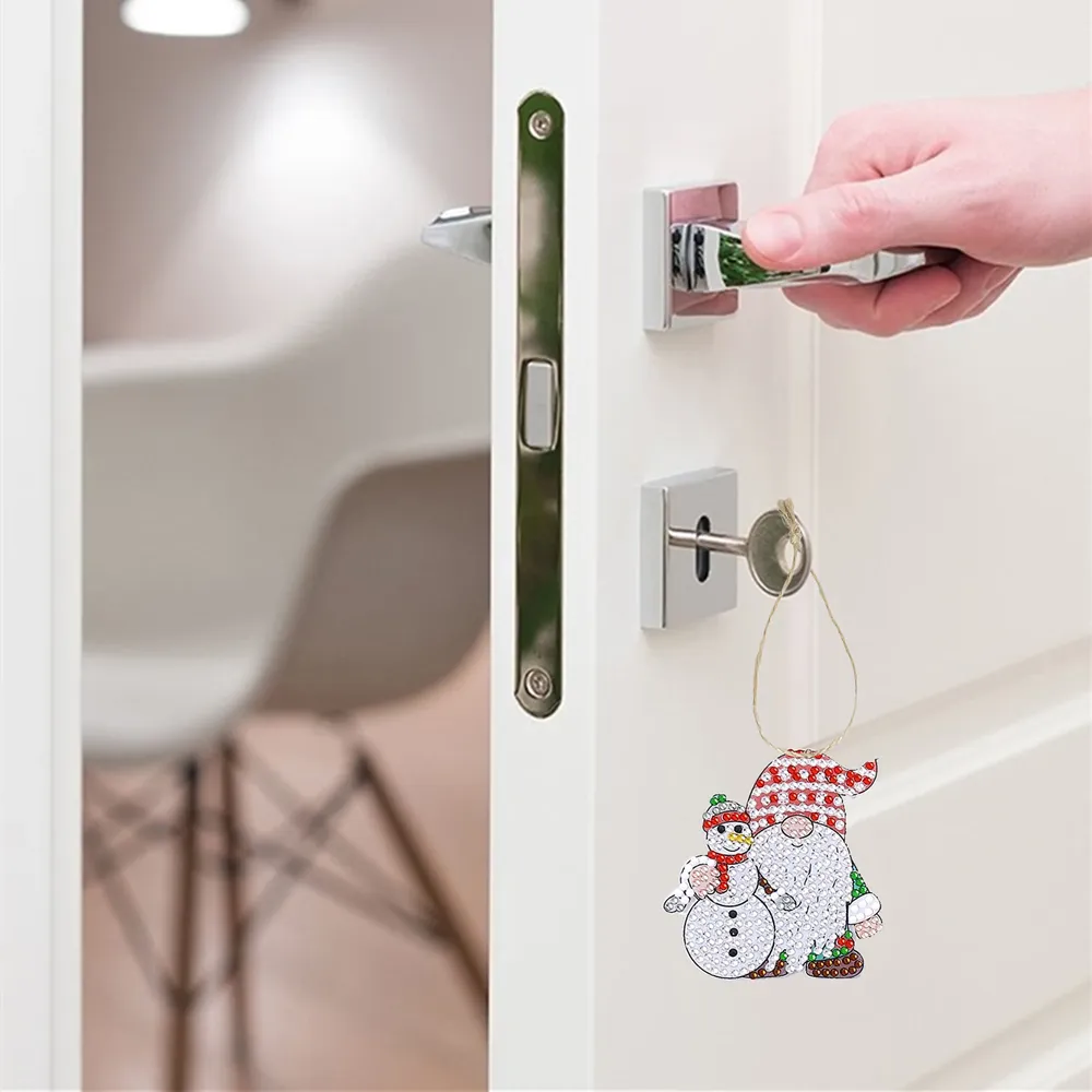 Diamantmalerei Schlüsselanhänger Weihnachtsmann 10 Stück