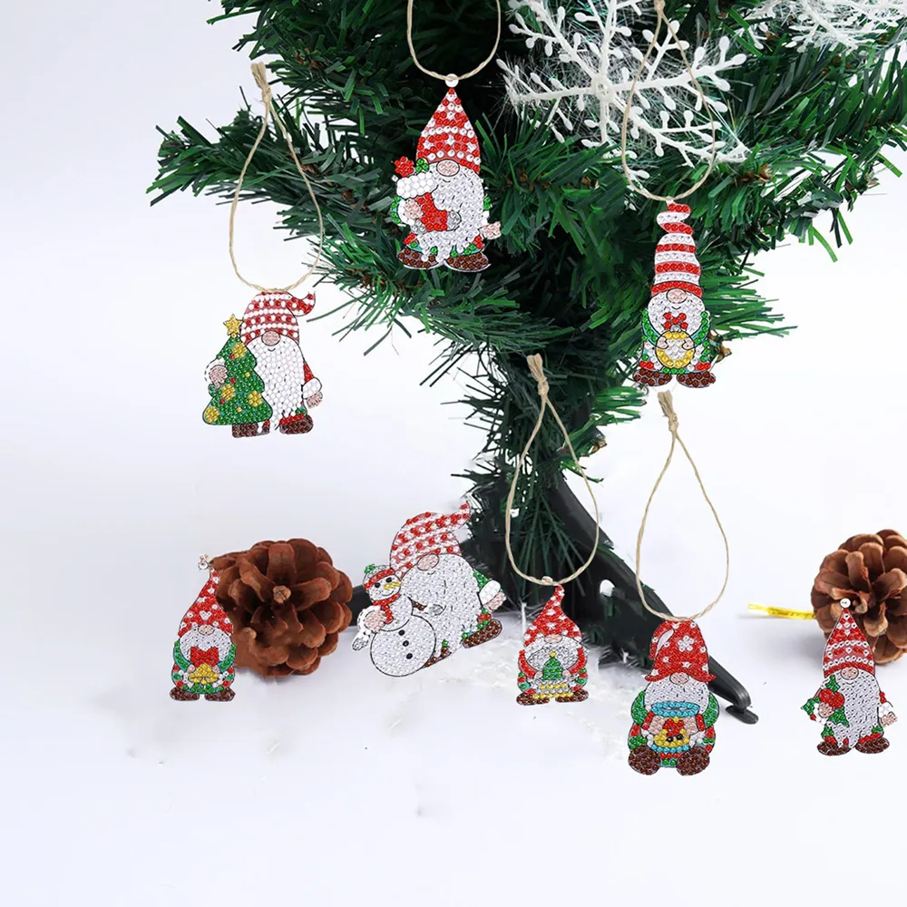 Diamantmalerei Schlüsselanhänger Weihnachtsmann 10 Stück