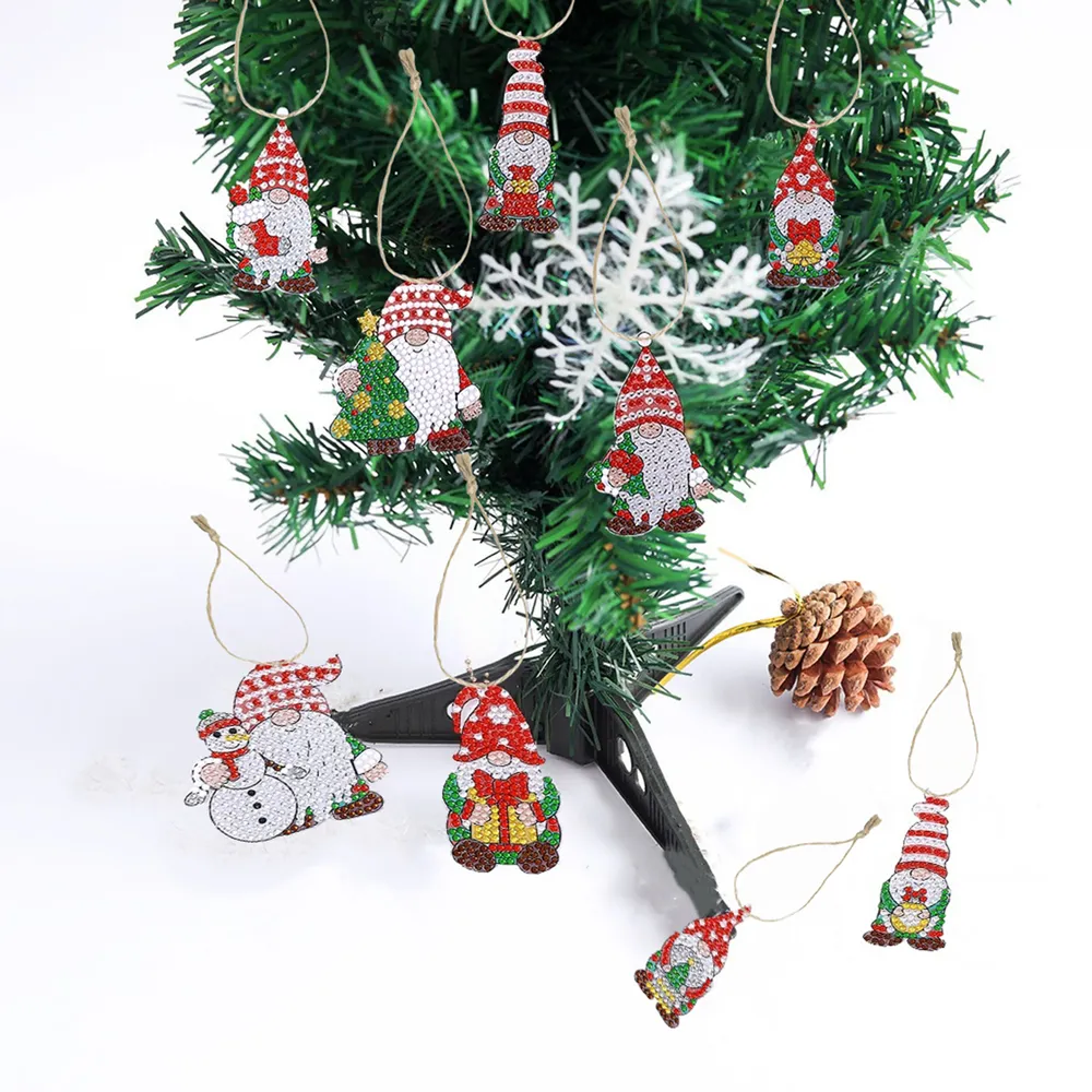 Diamantmalerei Schlüsselanhänger Weihnachtsmann 10 Stück