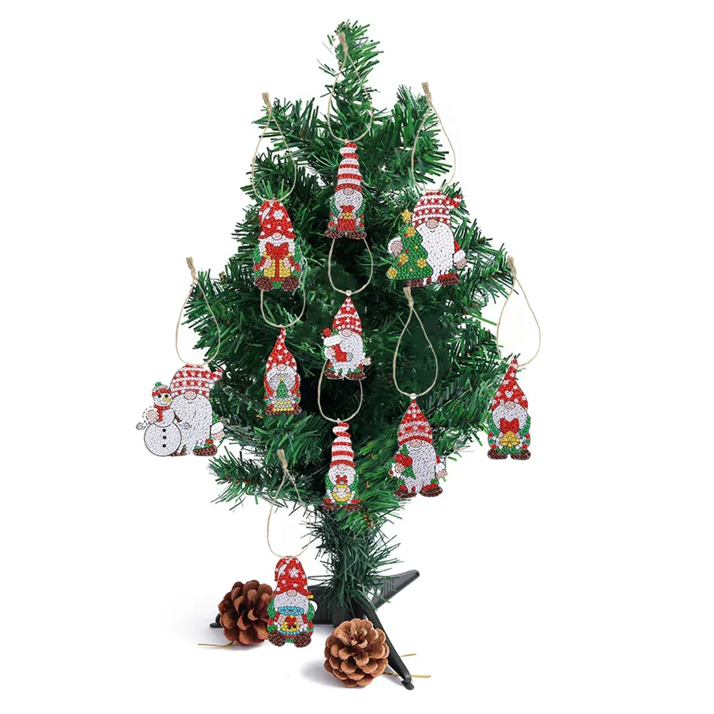 Diamantmalerei Schlüsselanhänger Weihnachtsmann 10 Stück