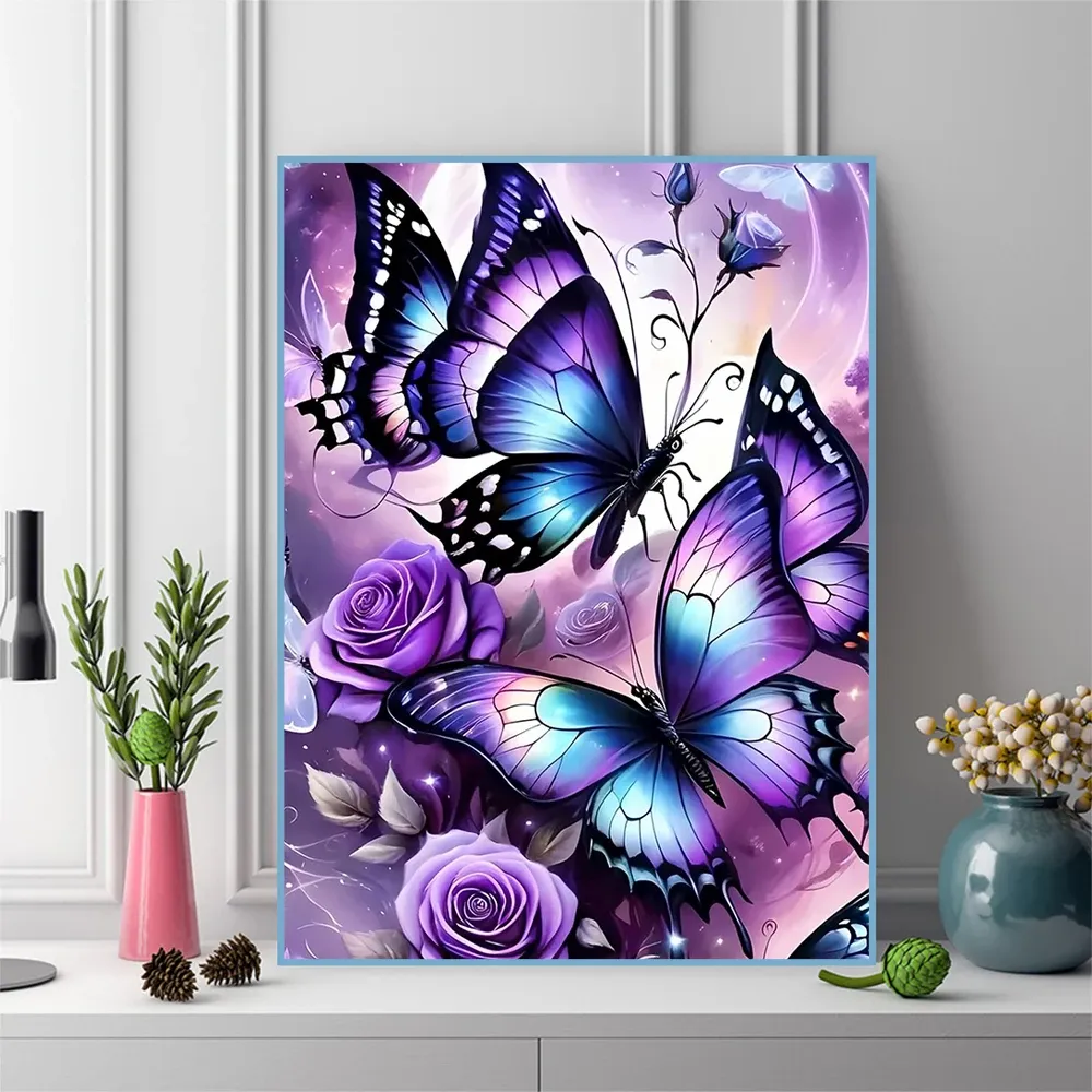 Diamantmalerei Schmetterling Blume 20x30 bis 50x70 cm