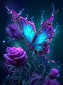 Diamantmalerei Schmetterling Rose Tier Blume Komplettes Set – Farbe 561