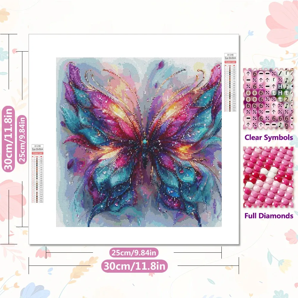 Diamantmalerei Schmetterling Tier 20x20 bis 50x50cm