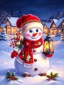 Diamantmalerei Schneemann 20 x 30 bis 50 x 70 cm rund/eckig – Farbe 1045