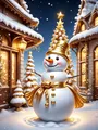 Diamantmalerei Schneemann 20 x 30 bis 50 x 70 cm rund/eckig – Farbe 1048