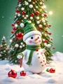 Diamantmalerei Schneemann 20 x 30 bis 50 x 70 cm rund/eckig – Farbe 1050