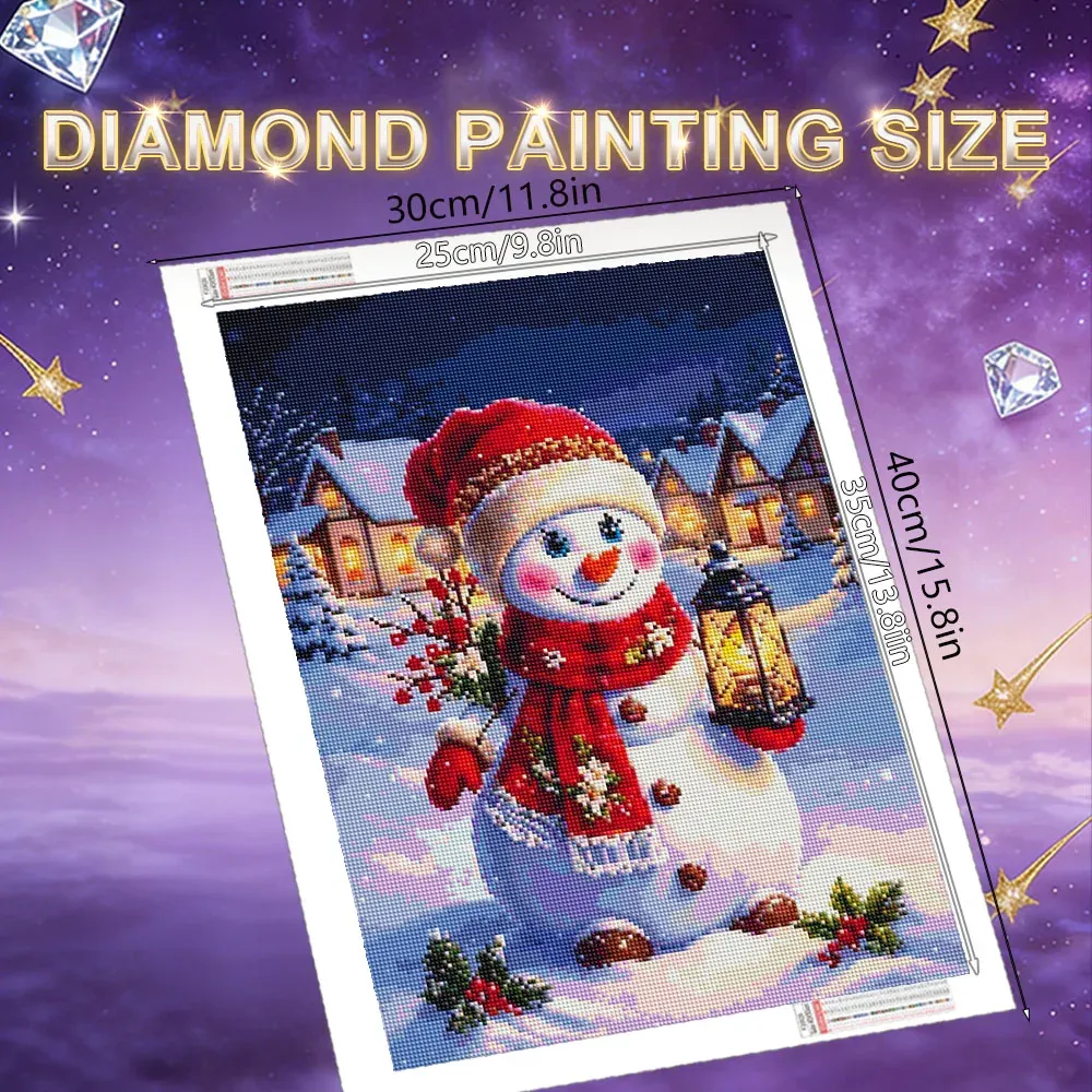 Diamantmalerei Schneemann 20 x 30 bis 50 x 70 cm rund/eckig