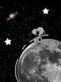 Diamantmalerei Snoopy Sternenhimmel Cartoon Kunst Kinderzimmer Wanddeko – Farbe schwarz (10)