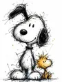 Diamantmalerei Snoopy Sternenhimmel Cartoon Kunst Kinderzimmer Wanddeko – Farbe WEISS (01)